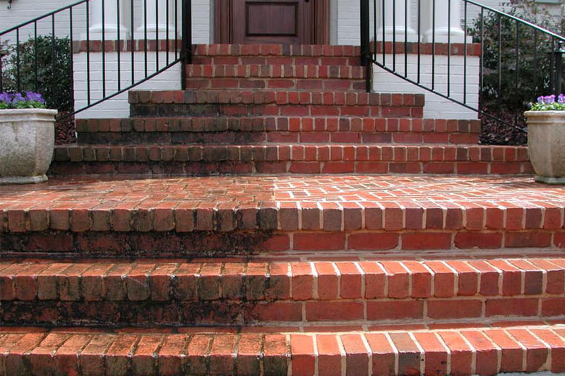 Pressure Washed Brick Steps